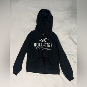 Hollister Black zip up hoodie